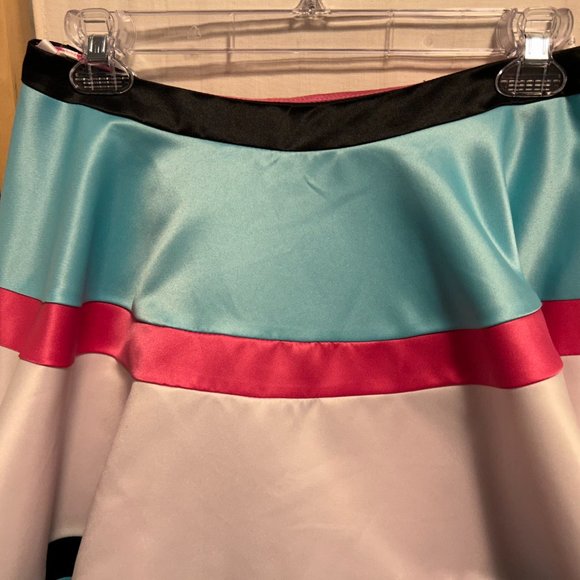ENVIOUS By Karishma Creations Sz 6 Pink Blue White Black Twirl Pockets Skirt - Picture 3 of 8